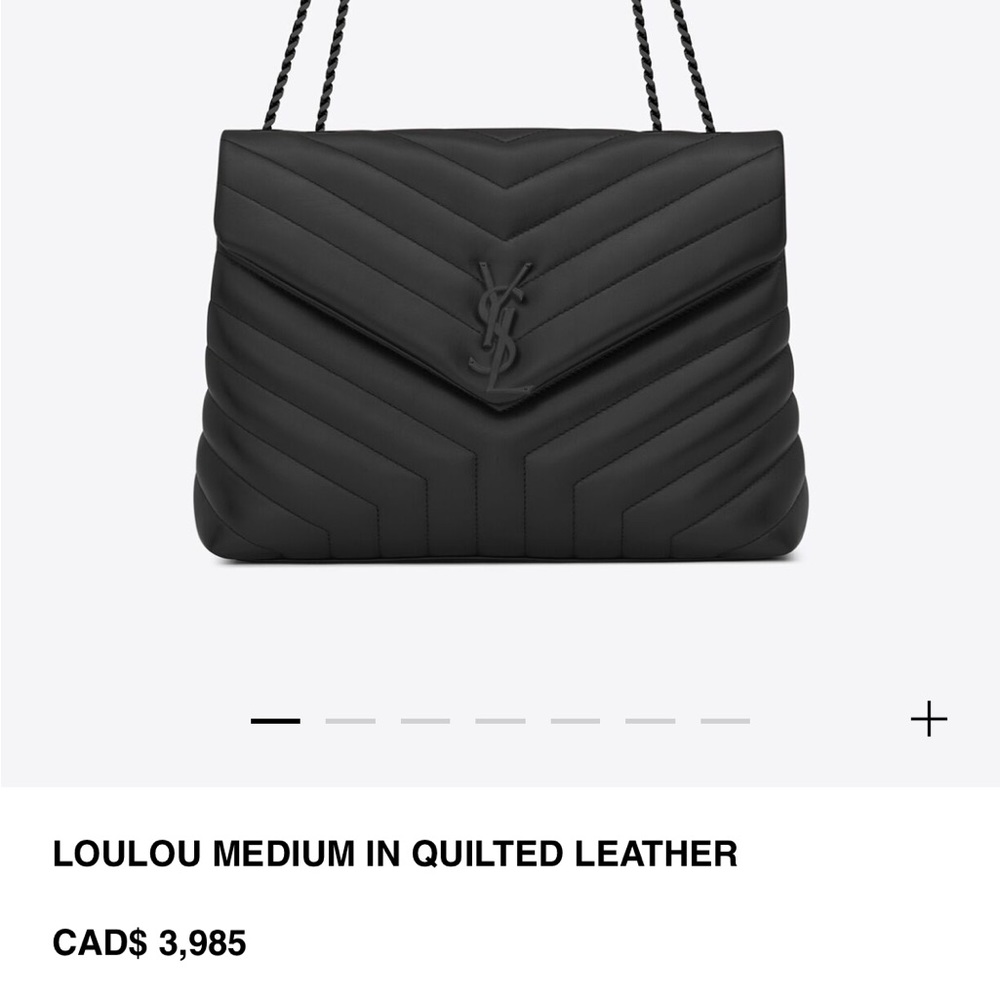 YSL LOULOU MEDIUM IN QUILTED LEATHER black on black